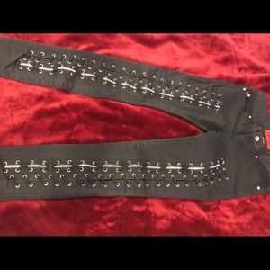 Tripp NYC black lace up/zipper pants Size 3